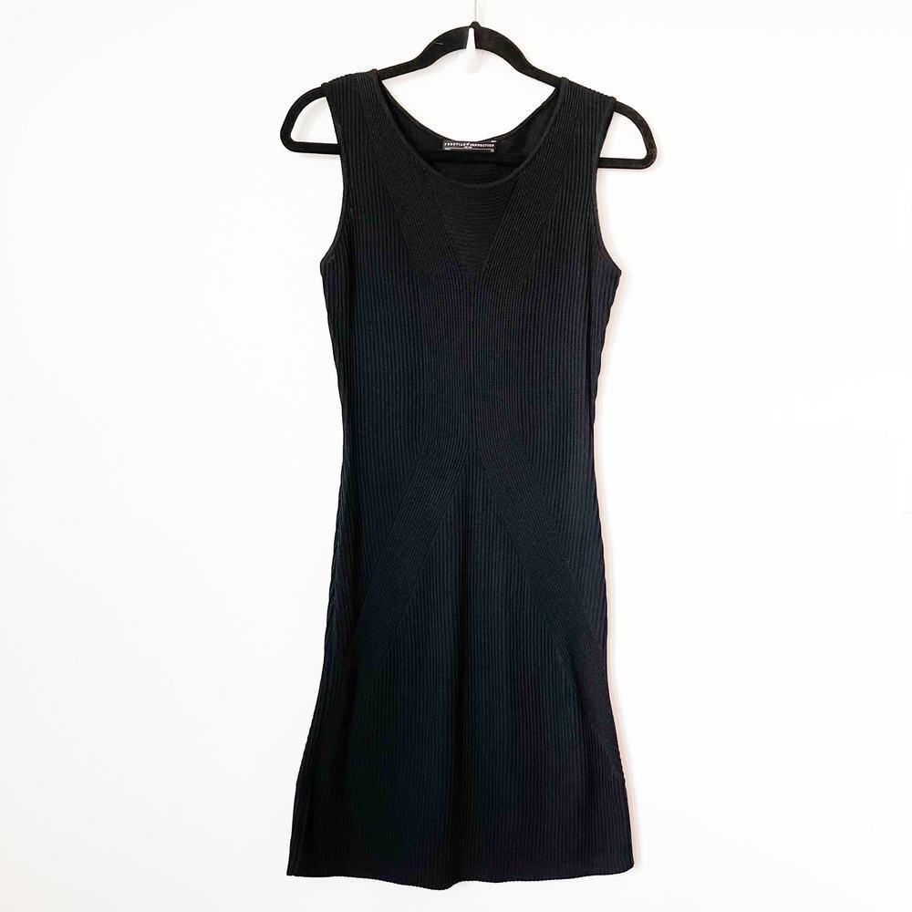 Peruvian Connection Lilias Sleeveless Rib Knit Stretch Tank Dress XS Bodycon